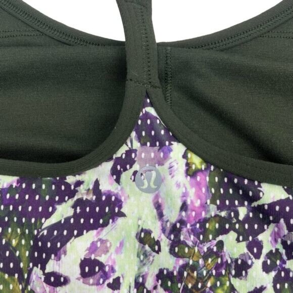 LULULEMON Power Y Tank Sz 4 Floral Sport White Multi - Picture 5 of 5